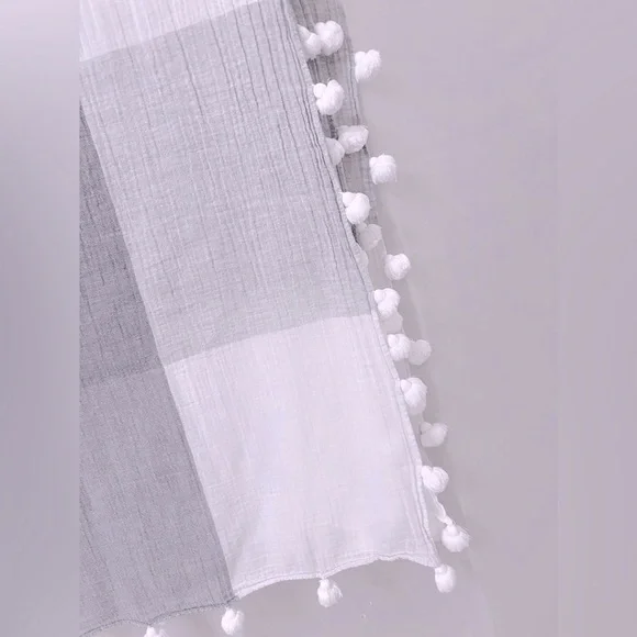 EILEEN FISHER COTTON POMPOM WRAP - Picture 1 of 4